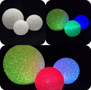 nib COLOR CHANGE 3pc Orb -lights In/Out (batt. op) MSRP $61+  waterproof